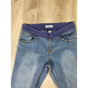 Mommi Maternity Jeans Blue Denim Capri Stretch Panel Waistband Size 32‎